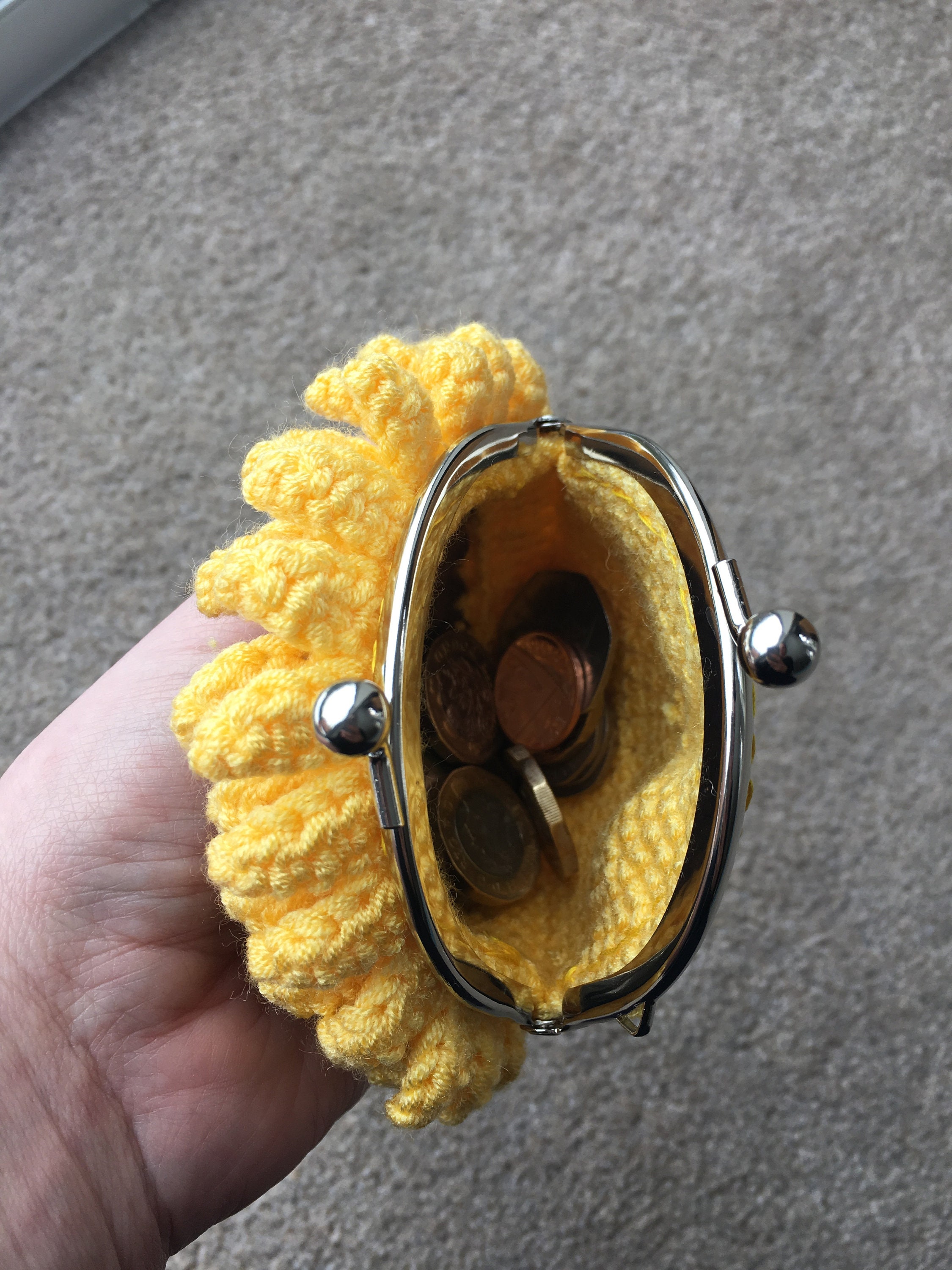 ひまわりの小銭入れのかぎ針編みパターン - Etsy 日本