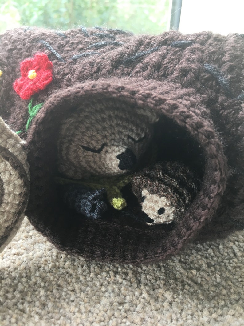 Hedgehog & Log House Playset Crochet Pattern image 9