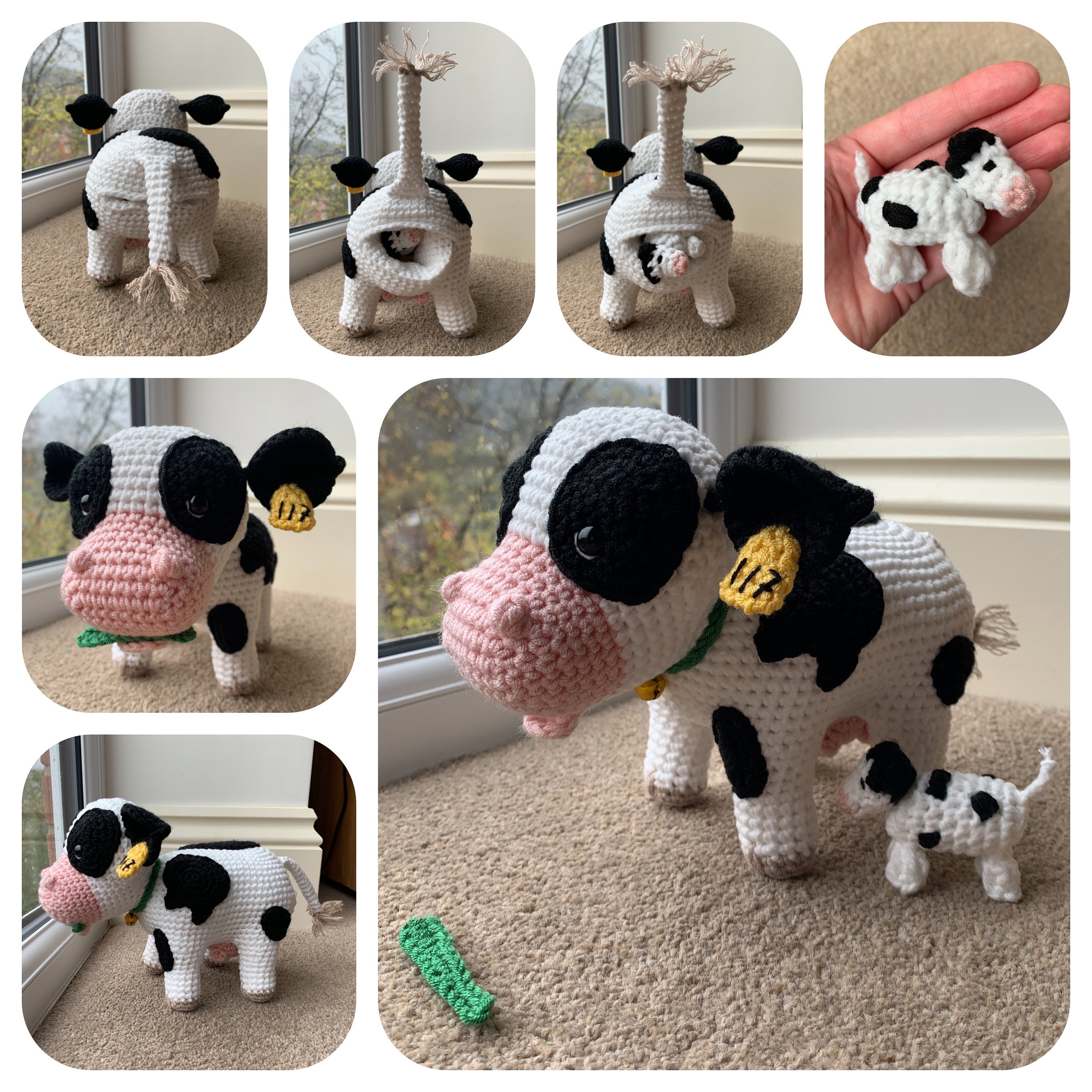 Crochet Cow Baby Custom Plushie / Amigurumi Calf Chibi Minimalist