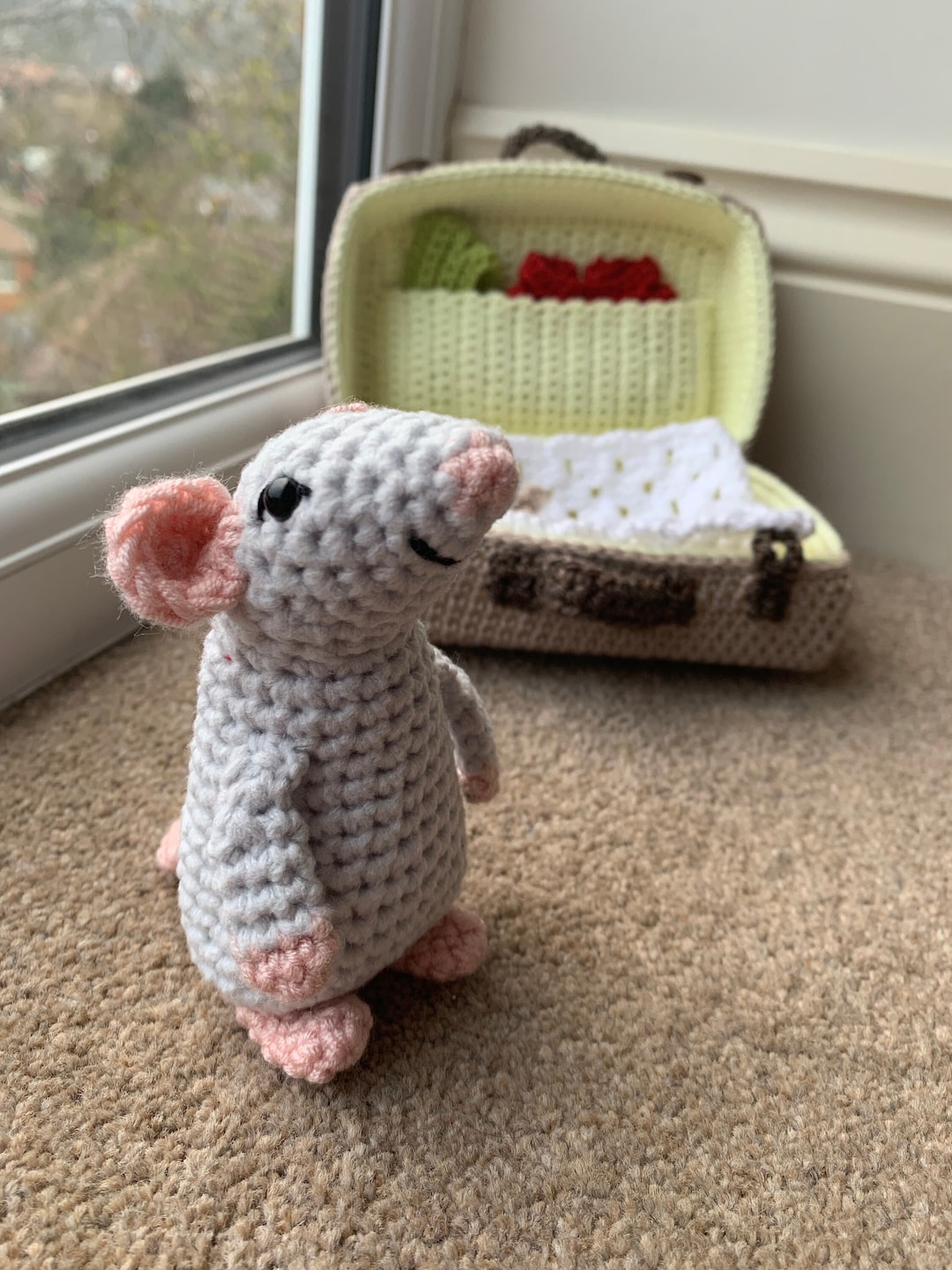 Mouse in a Suitcase Crochet Pattern image image