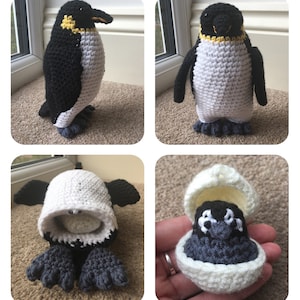 Laying Emperor Penguin & Chick Crochet Pattern