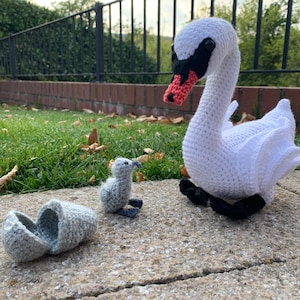 Swan with Hatching Cygnet Crochet Pattern image 9