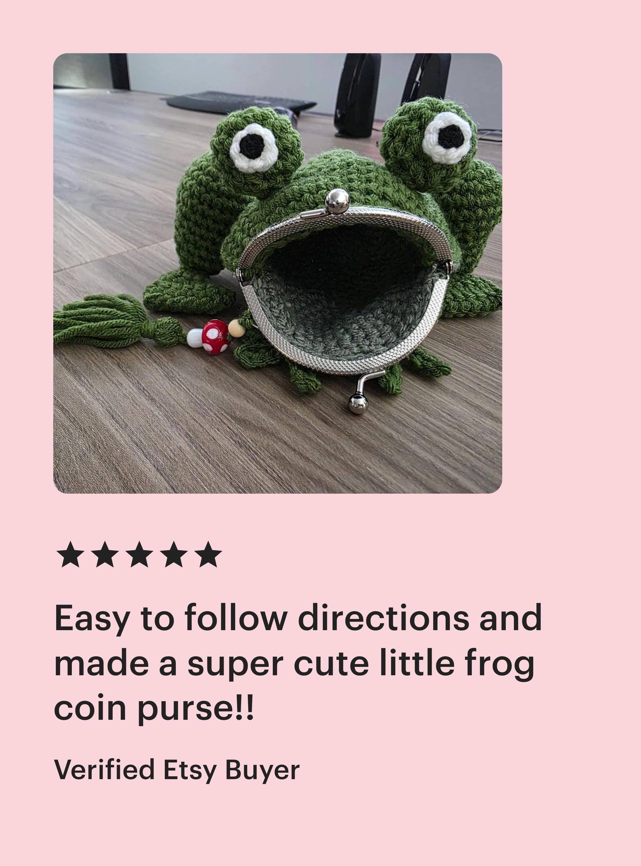 カエルの小銭入れのかぎ針編みパターン - Etsy 日本