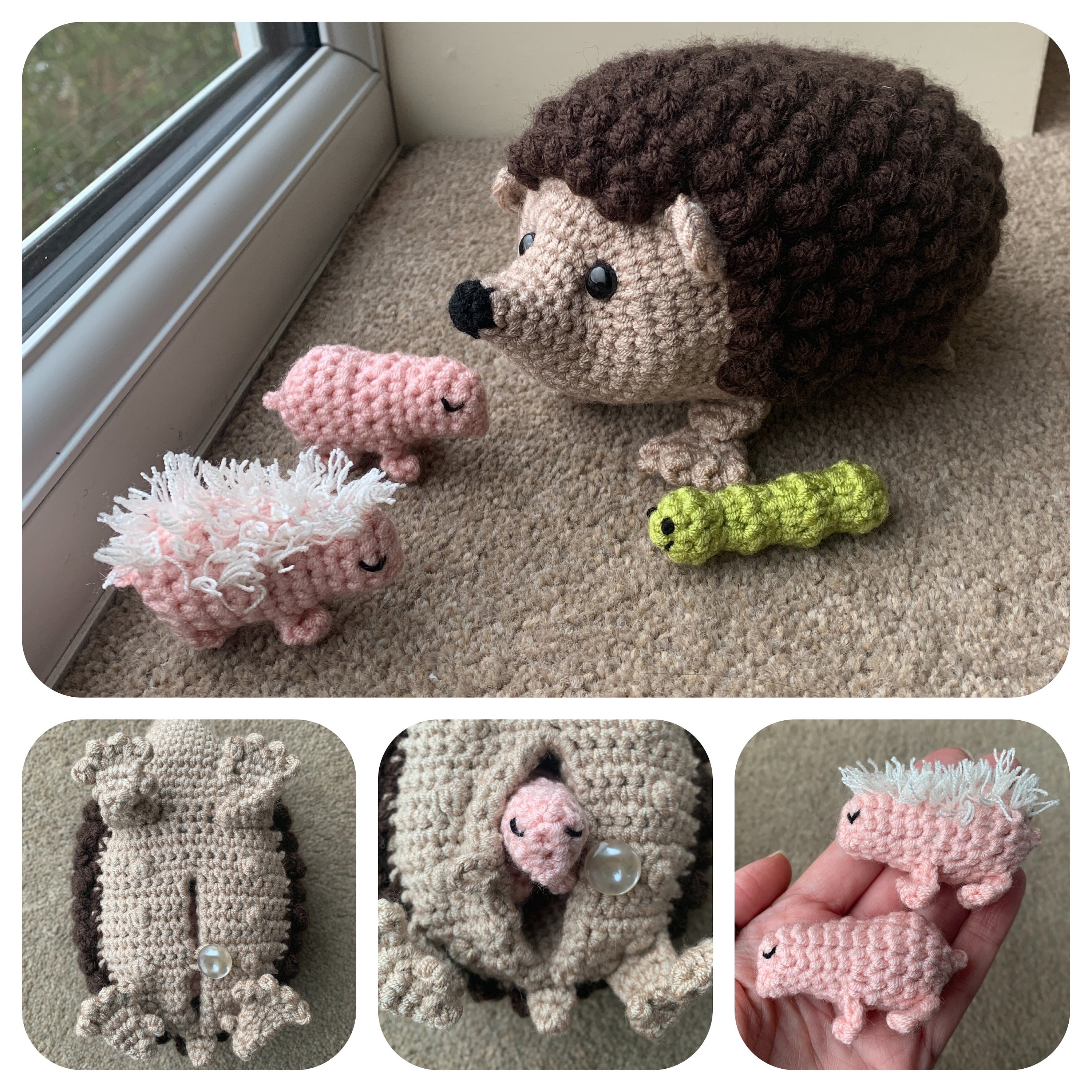 Hedgehog With Hoglet Crochet Pattern Etsy