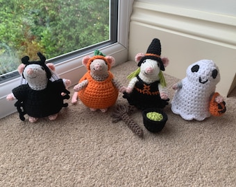 Halloween Mousefits - Spider, Pumpkin, Witch & Ghost Crochet Pattern