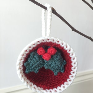 Christmas Bauble Ornaments, Gift & Holly Crochet Pattern image 5