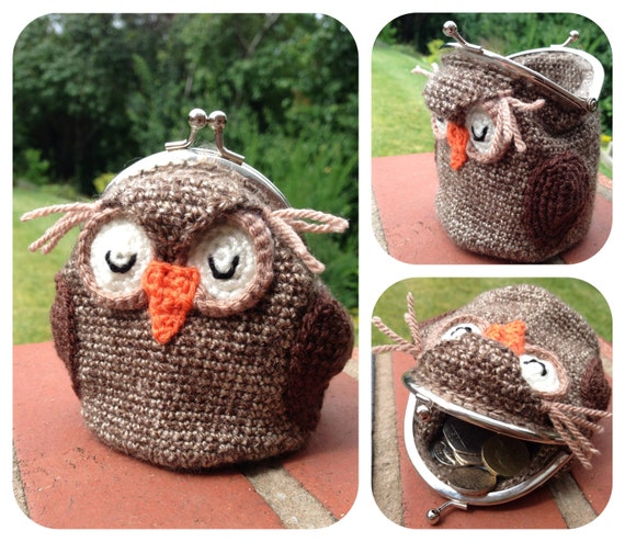 Sleepy Owl Coin Purse Crochet Pattern Etsy UK