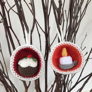 Christmas Bauble Ornaments, Pudding & Candle Crochet Patterns image 6