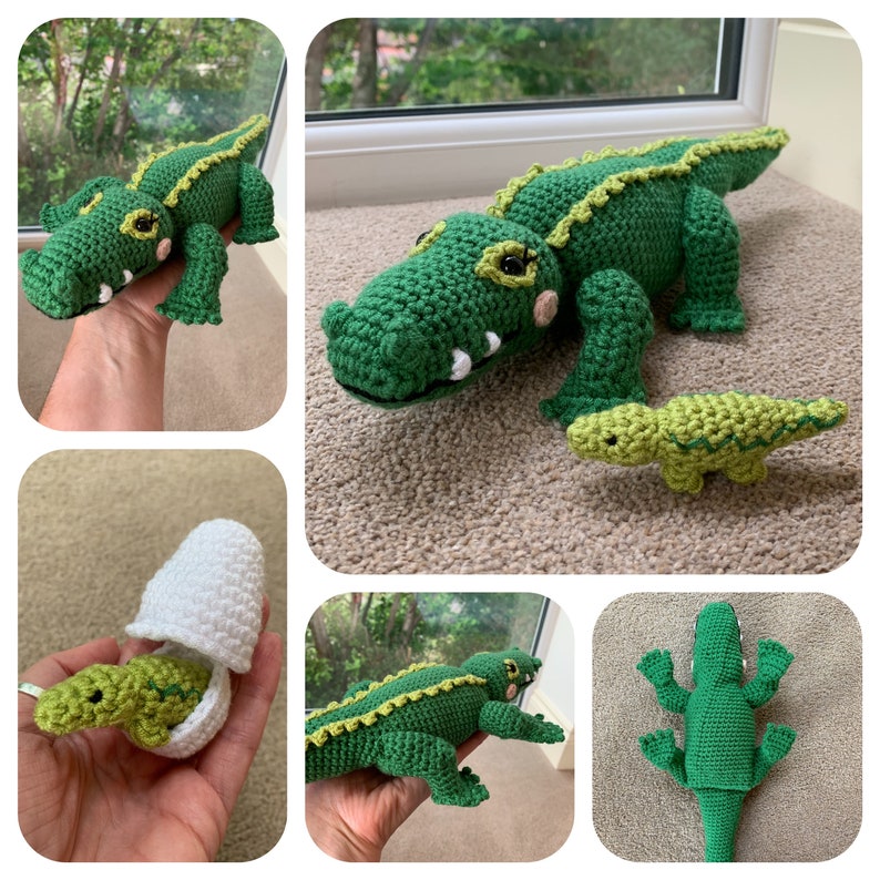 Crocodile with Hatching Baby Crochet Pattern image 1