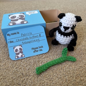 Low-sew Matchbox Pet Panda Crochet Pattern & Printable Box Template