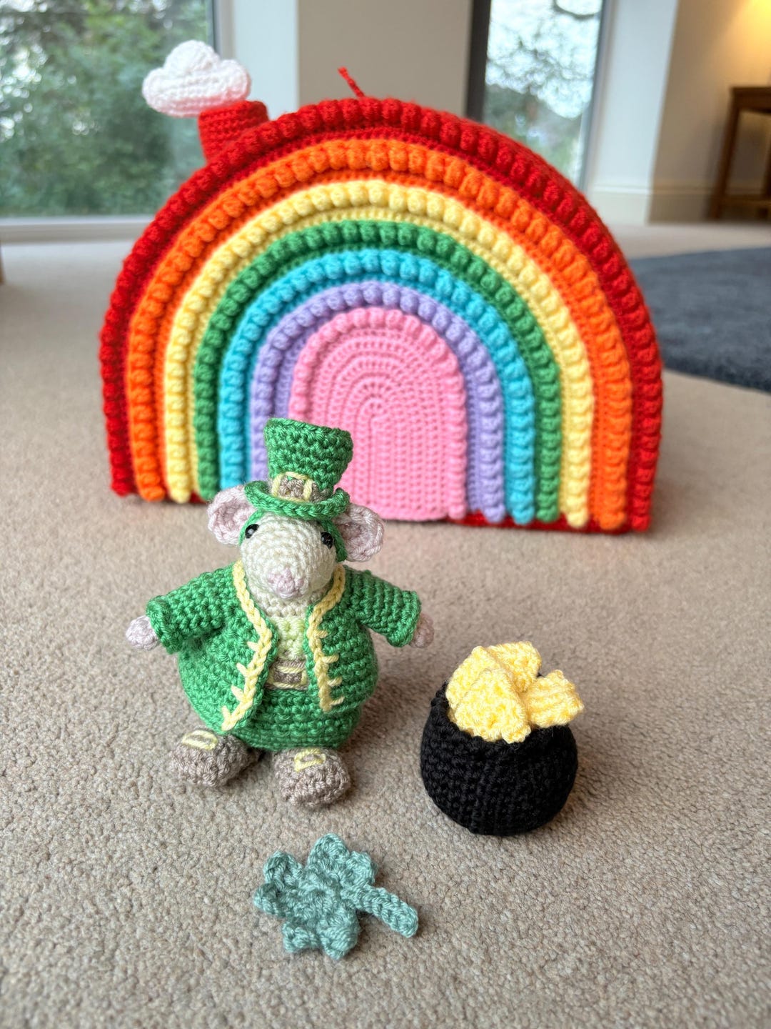 Rainbow House Leprechaun Mouse Crochet Pattern - Etsy