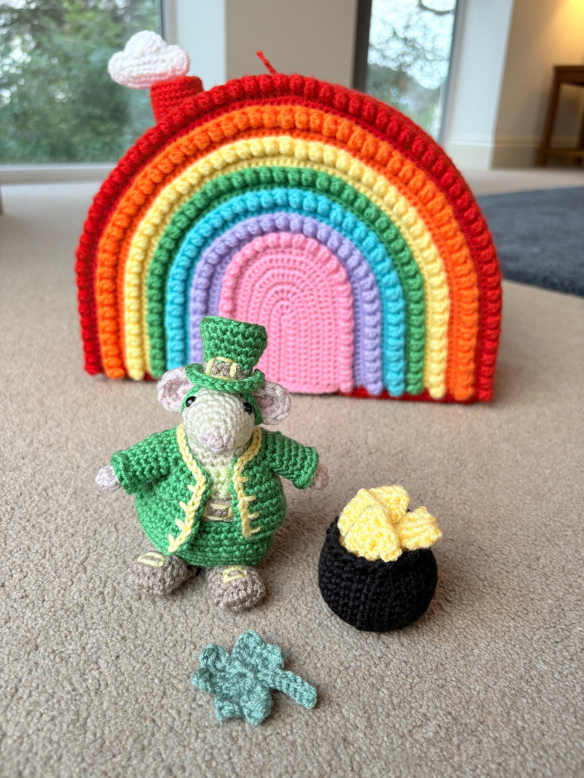 Rainbow House Leprechaun Mouse Crochet Pattern - Etsy