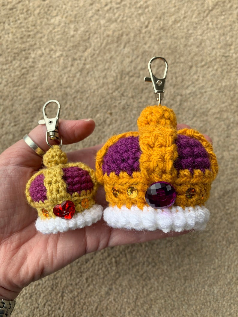 Small Crown Keychain Crochet Pattern Queen's Jubilee Etsy