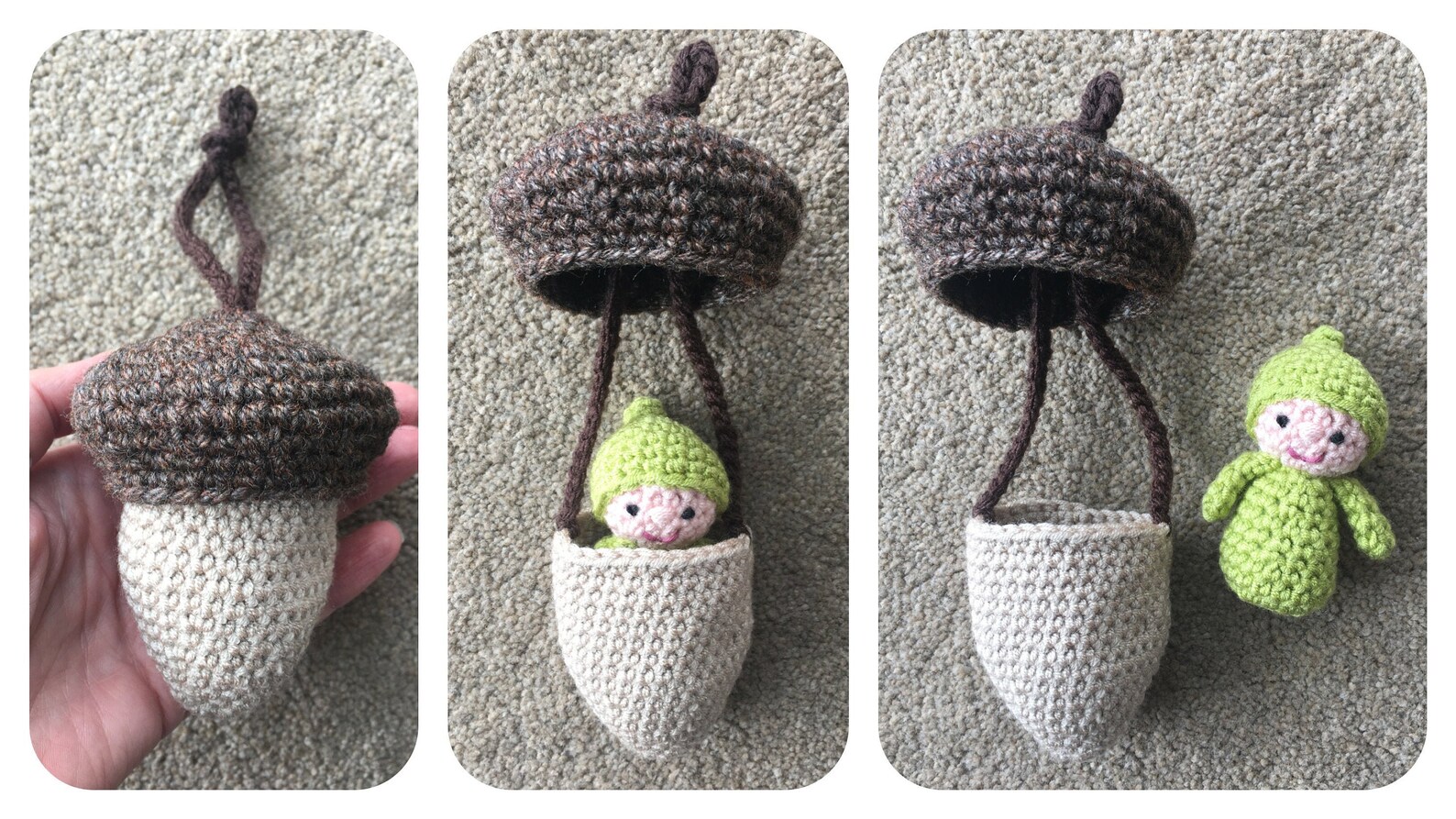 Acorn Pocket Pal Crochet Pattern - Etsy