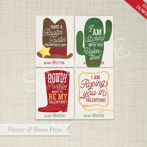 Editable Western Valentine's Day Cards, Instant Download
