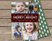 Woodsy Christmas Card  .  Multiple Photo Christmas Card  .  Nature Holiday Card  .  Digital File  .  Printable Card
