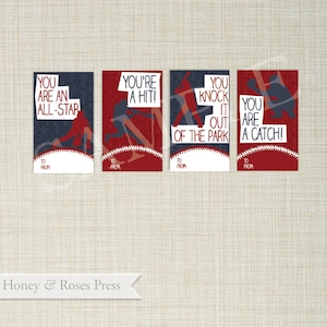 Printable Baseball Valentine&#39;s Day Cards . Kids Valentines Cards . Children&#39;s Classroom Valentines  .  Instant Download