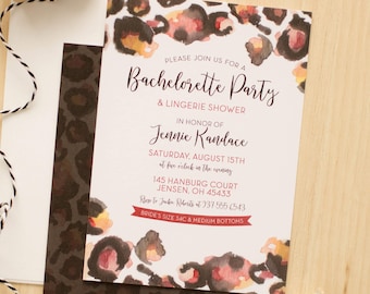 Editable Leopard Print Bachelorette Party Invitation, Instant Download