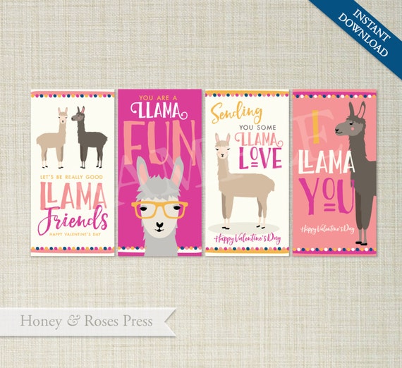 printable llama valentines day cards kids valentines cards childrens llama classroom valentines instant download valentines day cards kids