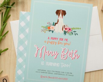 Editable Puppy Adoption Birthday Invitation, Instant Download