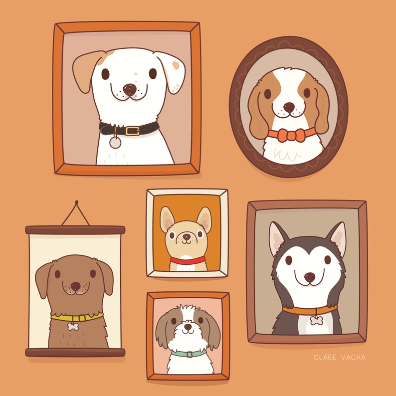 Custom Pet Portrait Illustration, Digital Print 8x10 or A4, Gift Idea, Dog, Cat image 5