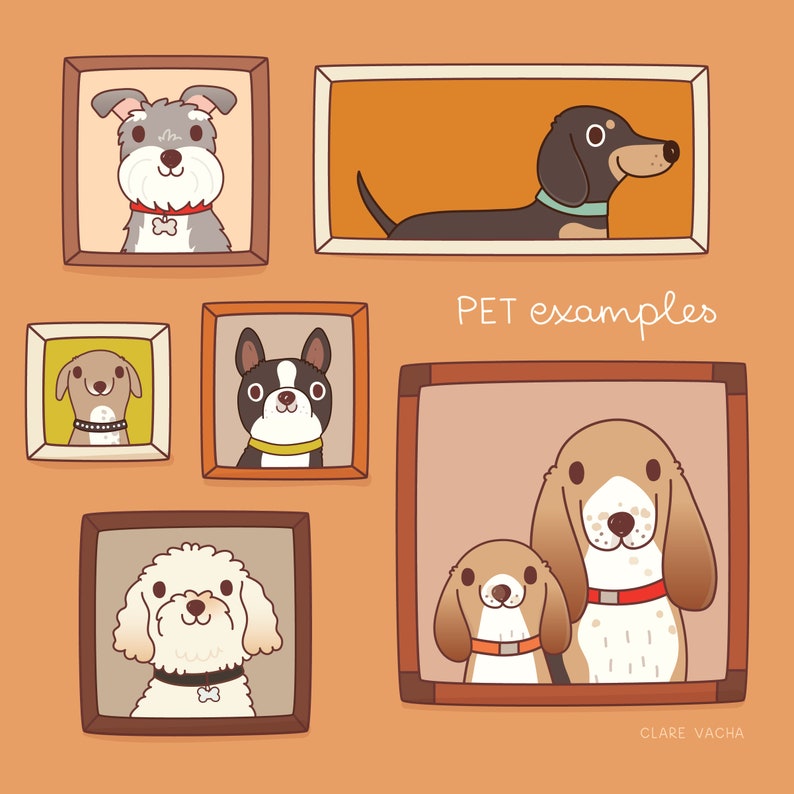 Custom Pet Portrait Illustration, Digital Print 8x10 or A4, Gift Idea, Dog, Cat image 4