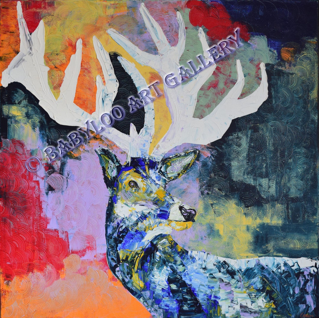 Stag - Original Abstract Impasto Heavybody Acrylic Painting - 