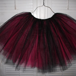 Black/hot pink adult xsm /S/M/L/XL 4 layer  tulle tutu skirt