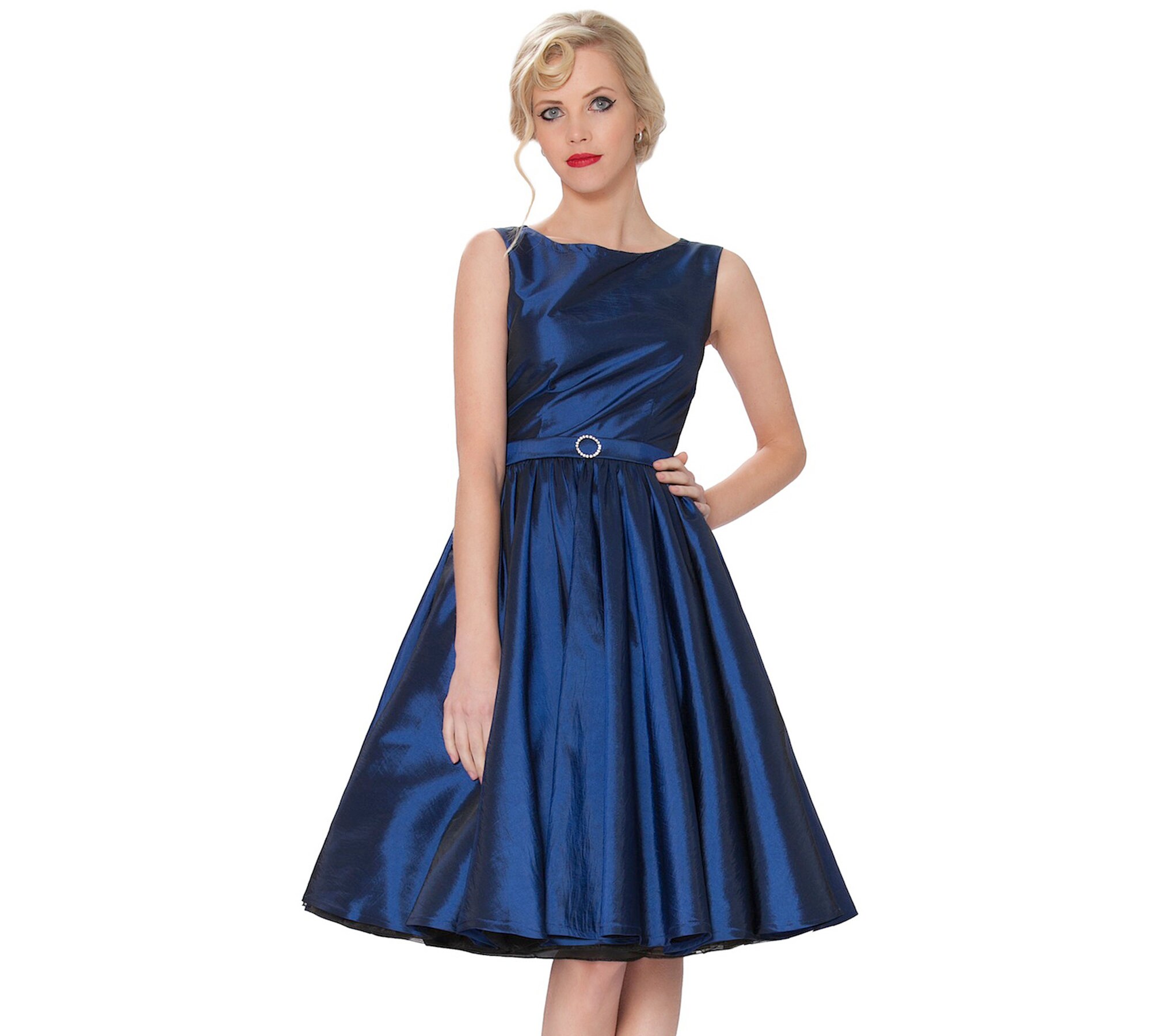 SEXYHER Ladies 1950's Vintage Audrey Hepburn Dress Teal Blue Rockabilly ...