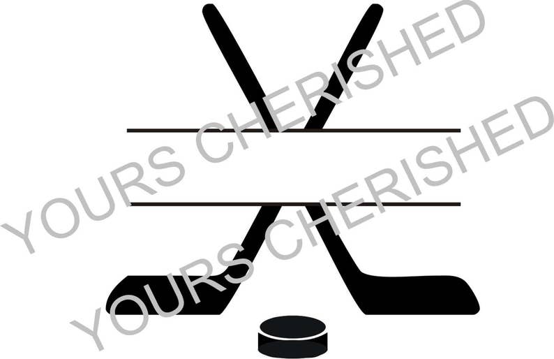 Download Split Monogram Crossed Hockey Sticks & Puck/svg/cut | Etsy