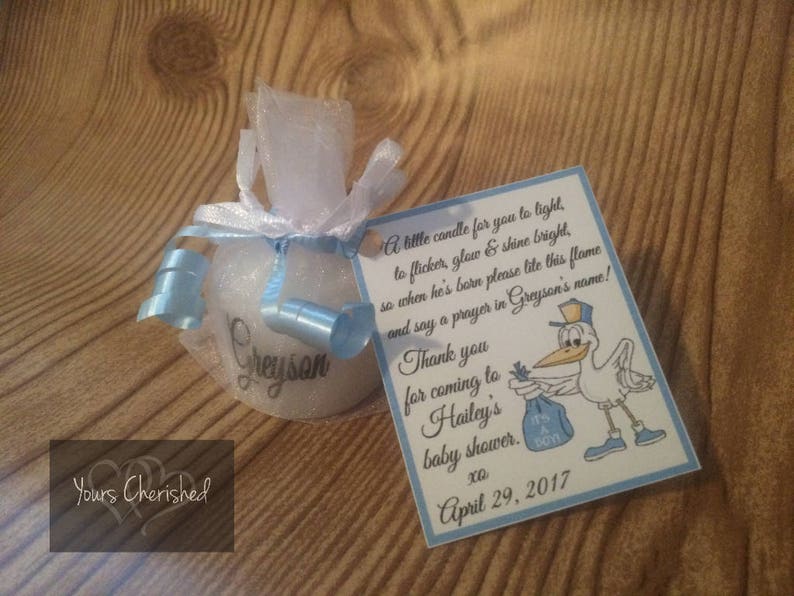 baby boy candle favors