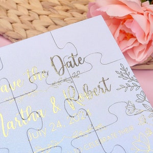 Puzzle de mariage Save the Date, Save our Date Puzzle, Invitation de puzzle personnalisée, Fun Save the Date Puzzle thème Inviter