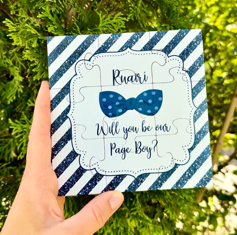 Will You Be Our Ring bearer, Personalized Ring bearer Invitation, Ring bearer Puzzle, Ring bearer Proposal, Ring Bearer Puzzle Invitation image 5