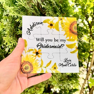 Proposition de demoiselle d’honneur de tournesol, serez-vous mon cadeau de proposition de tournesol de demoiselle d’honneur, carte de proposition de demoiselle d’honneur personnalisée, cadeau de demoiselle d’honneur