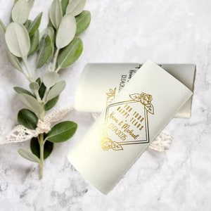 Personalized Wedding Tissue Pack: Shimmer Paper with Foil