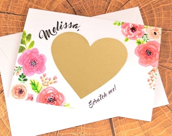 Bridesmaid Proposal Scratch Off Card: Floral Wedding Party Request