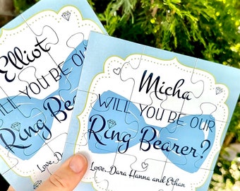 Personalized Ring Bearer Proposal Puzzle Card, Will you be my, Wedding Gift