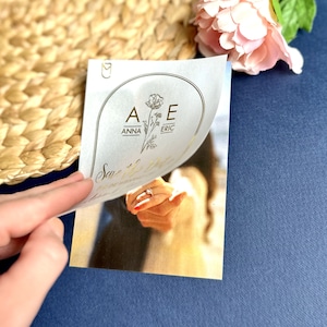 Elegant Vellum Save The Date Wedding Invitation, Boho Arch Save the Date, Save the Date Announcement, Calligraphy on Vellum Save the Date