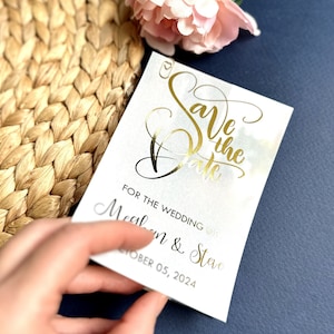 Personalized Save the Date Photo Wedding Invitation, Minimalist Save the Date, Printed Save the Date, Calligraphy Save the Date, Vellum Card