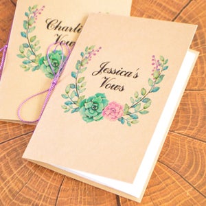 Personalized wedding Vows books, wedding vows booklet, his and her vow books, vow notebook, wedding promises, wedding vow keepsake, SET OF 2
