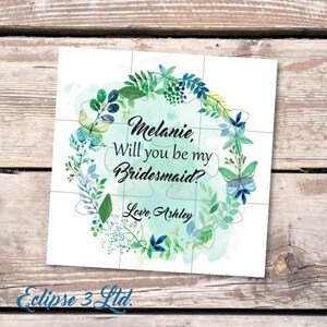Bridesmaid proposal gift, bridesmaid proposal card, will you be my bridesmaid gift, Bridesmaid puzzle, Bridesmaid Puzzle invitation, jigsaw