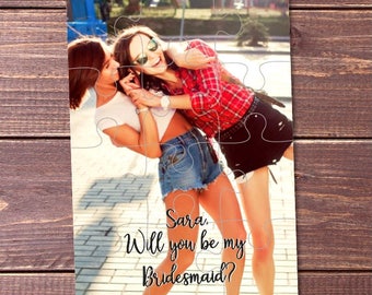 Bridesmaid Proposal Puzzle: Personalized Photo Gift, Wedding Invitation