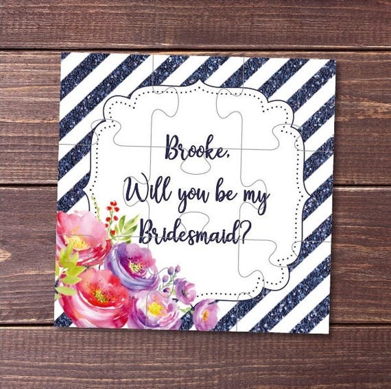 Maid of Honor Proposal Vintage Bridesmaid Gift Puzzle Invitation Will You Be My Bridesmaid Asking Flower Girl jigsaw puzzle