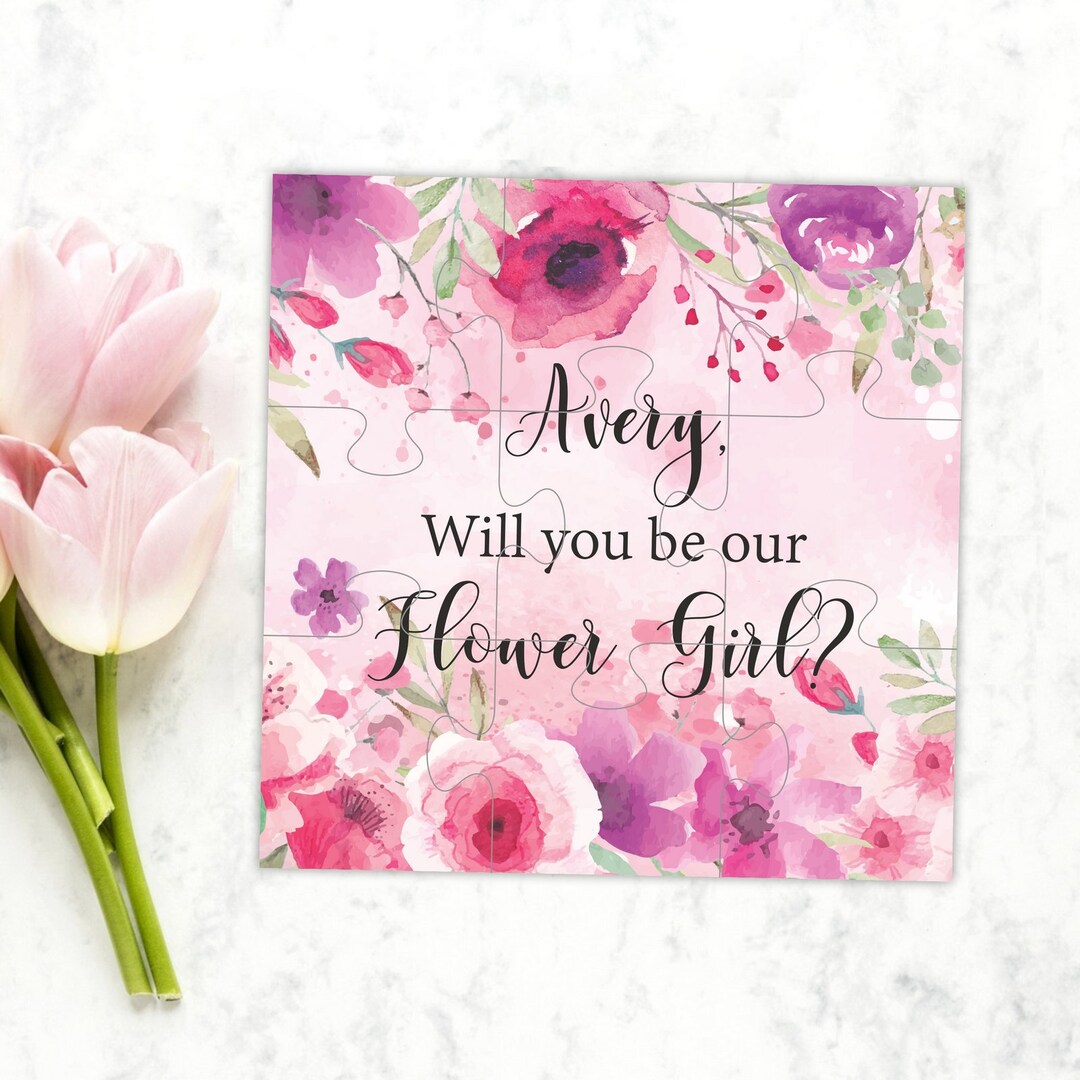 Flower Girl Gifts for Wedding Day Personalized Pink Flower Etsy