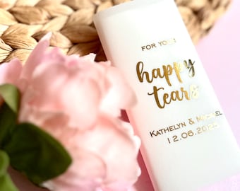 Gold Foil 'Happy Tears' Wedding Tissue Favor: Vellum Pack