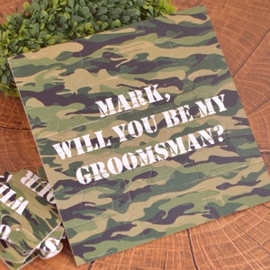 Regalo Groomsman, Matrimonio militare, Esercito, Groomsman puzzle, Ask Groomsman, Groomsman card, Best man, Ring bearer, Page boy, Usher, Camouflage