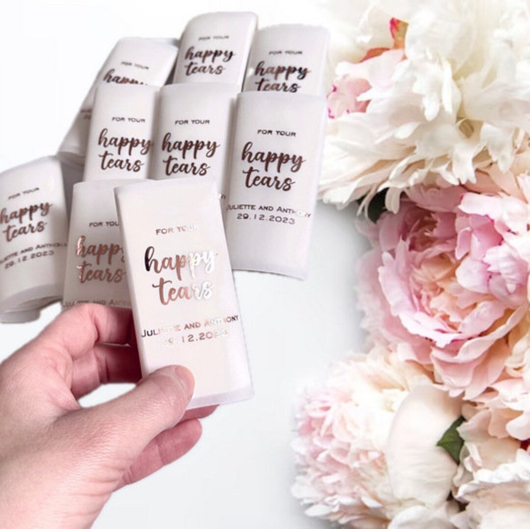 Custom handkerchief for wedding handkerchief favor happy tear