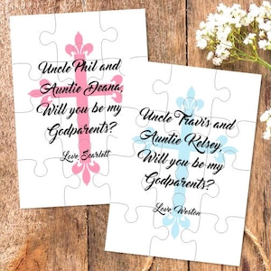Invitación de rompecabezas de madrina, regalo de madrina, tarjeta de padrino, ¿Serás mi madrina?, Invitación de padrinos, regalo de madrina, regalo de padrino