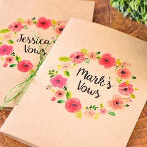 Wedding Vows, wedding vow books, Vows books, vow booklet, bride and groom vows, custom vows book, vow notebook, wedding promises, SET OF 2