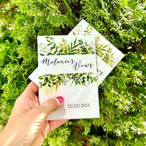 His Hers Vow Books set of 2, Wedding Vow Booklets, Green Vow Books, Custom Vows Booklet, Elopement Vow Booklets, Engagement Gifts for Couple